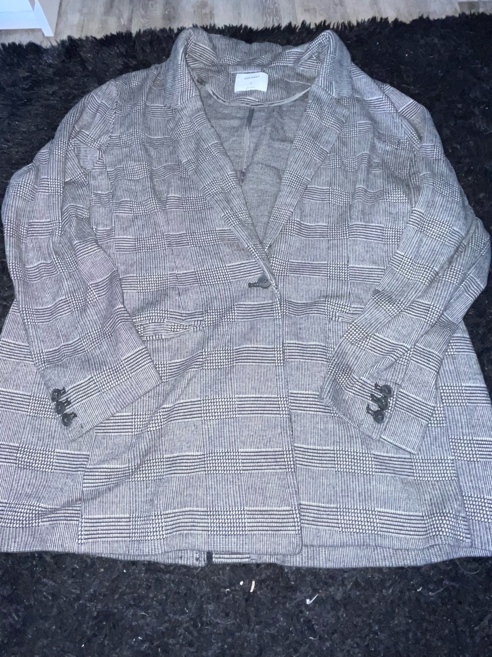 Old Navy Gray Plaid Blazer
